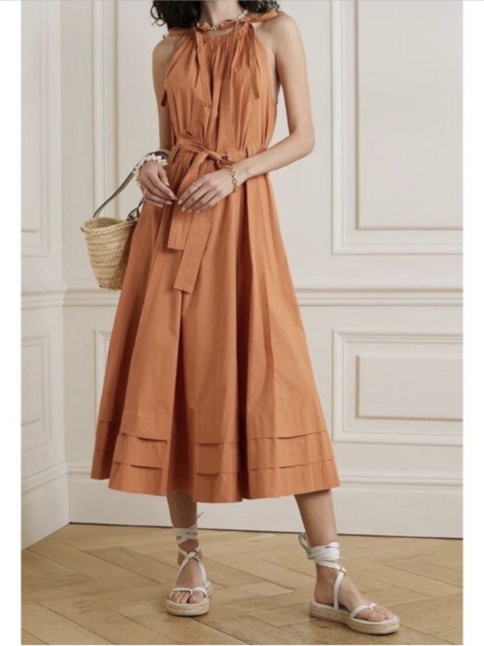Ulla Johnson Joni Cotton Poplin Midi Dress